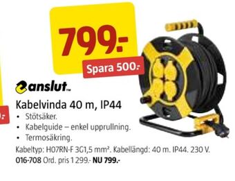Jula Anslut kabelvinda erbjuda