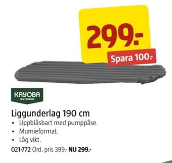 Jula Kayoba liggunderlag erbjuda