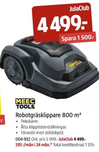 Jula Meec tools robotgräsklippare erbjuda