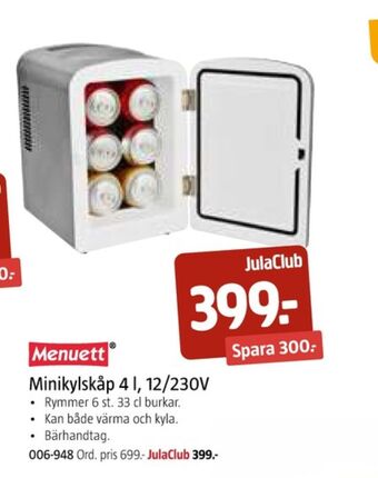 Jula Menuett kylskåp erbjuda