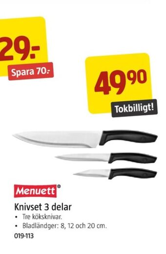 Jula Menuett knivar erbjuda