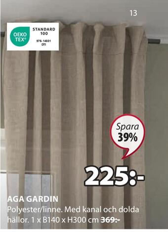 JYSK Aga gardin erbjuda