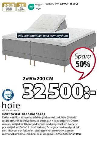 JYSK Hoie 250 ställbar säng grå-23 erbjuda