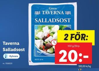 Lidl Taverna salladsost erbjuda
