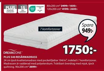 JYSK Plus s40 resårmadrass erbjuda