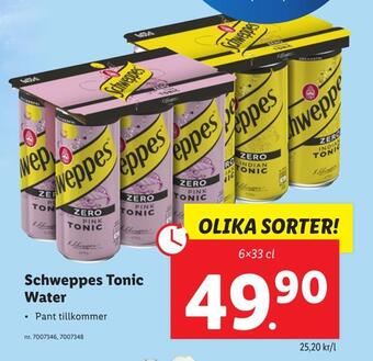 Lidl Schweppes tonic water erbjuda