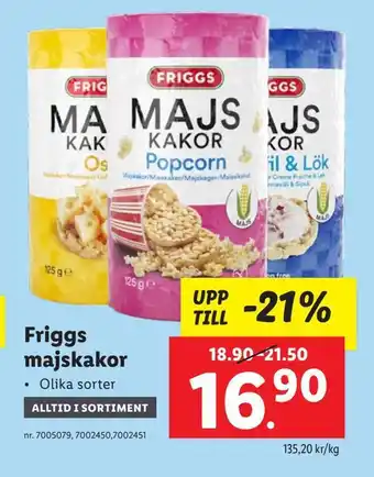 Lidl Friggs majskakor erbjuda