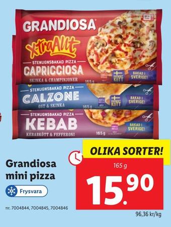 Lidl Grandiosa mini pizza erbjuda