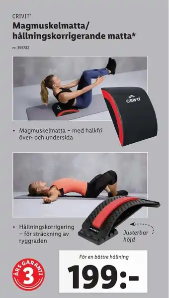Lidl Magmuskelmatta/ hållningskorrigerande matta erbjuda
