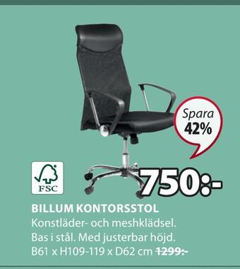 JYSK Billum kontorsstol erbjuda