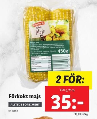 Lidl Förkokt majs erbjuda
