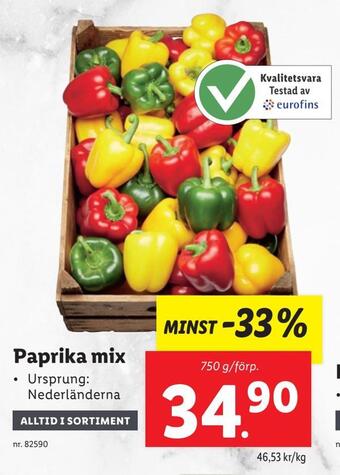 Lidl Paprika mix erbjuda