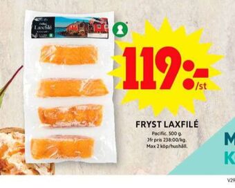 ICA Maxi Pacific seafood laxfilé erbjuda
