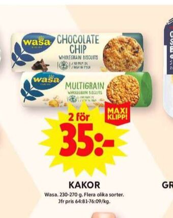 ICA Maxi Wasa småkakor erbjuda