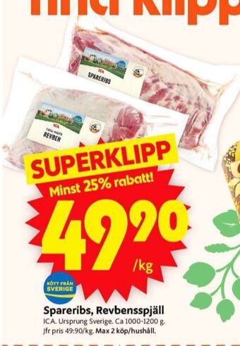ICA Supermarket Ica spareribs erbjuda