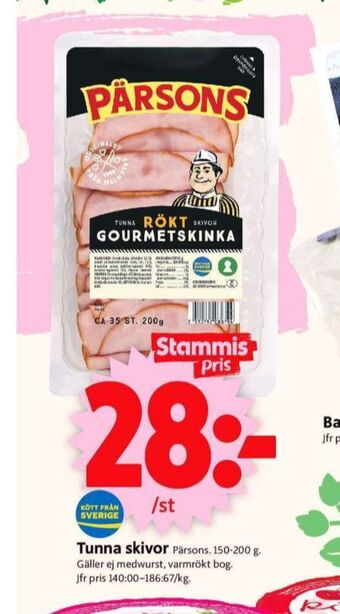ICA Supermarket Pärsons skinka erbjuda
