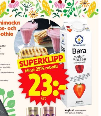 ICA Supermarket Bara yoghurt erbjuda