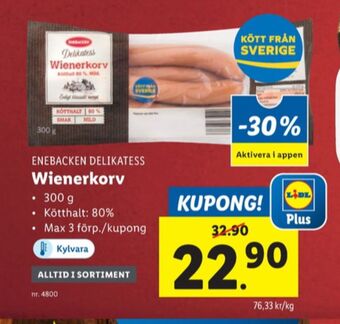 Lidl Enebacken wienerkorv erbjuda