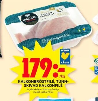 ICA Kvantum Ingelsta kalkon kalkonbröstfilé erbjuda