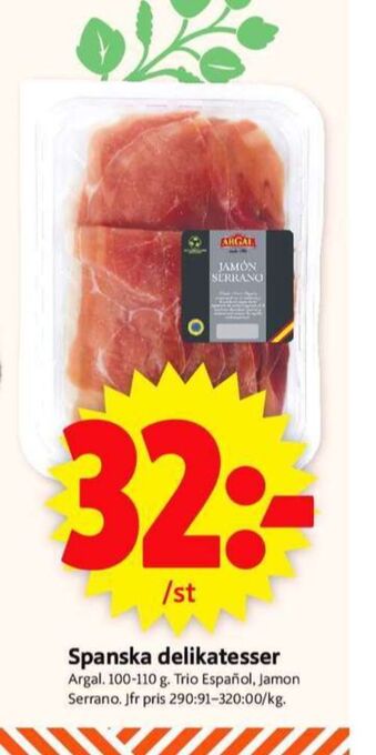 ICA Supermarket Argal serranoskinka erbjuda