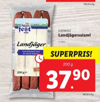 Lidl Alpen fest salami sticks erbjuda