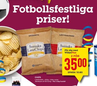 Willys Svenska lantchips erbjuda