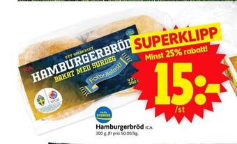 ICA Supermarket Surdeg hamburgerbröd erbjuda