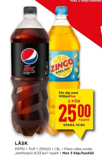 Willys Pepsi läskedryck erbjuda