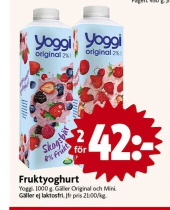 ICA Nära Yoggi yoghurt erbjuda
