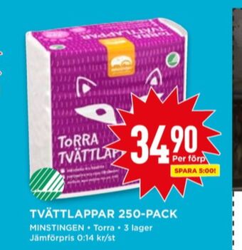 Willys Minstingen tvättlappar erbjuda