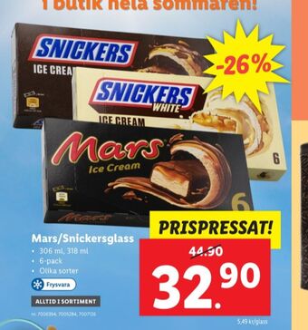 Lidl Snickers glassnacks erbjuda
