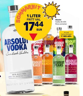Border Shop Absolut vodka erbjuda