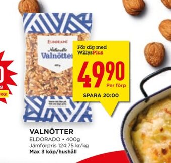 Willys Hemma Eldorado valnötter erbjuda