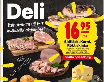 City Gross Sidfläsk, karré, rökt skinka erbjuda