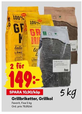 City Gross Grillbriketter, grillkol erbjuda