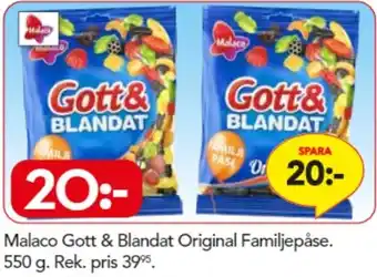 Bo Ohlsson Malaco Gott & Blandat Original Familjepåse 550g erbjuda