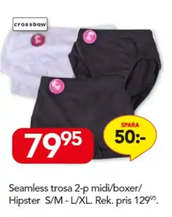 Crossbow Seamless trosa 2-p midi/boxer/Hipster S/M-L/XL