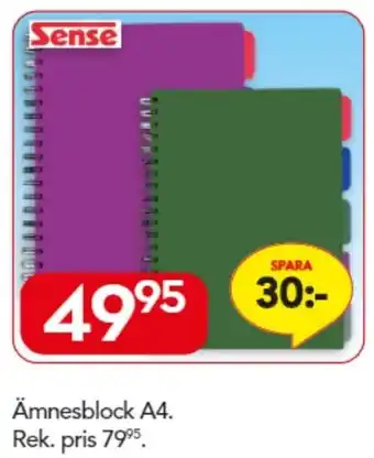 Sense Ämnesblock A4