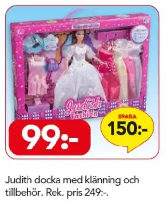 Bo Ohlsson Judith docka med klänning och tillbehör erbjuda