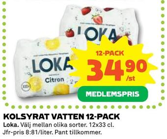 Coop Daglivs Kolsyrat vatten 12-pack erbjuda