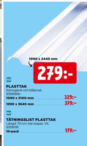 Jem&Fix Plasttak erbjuda