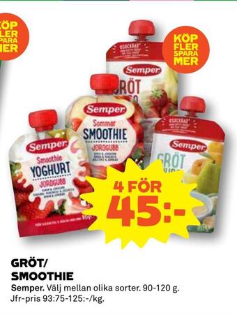Coop Daglivs Gröt/ smoothie erbjuda