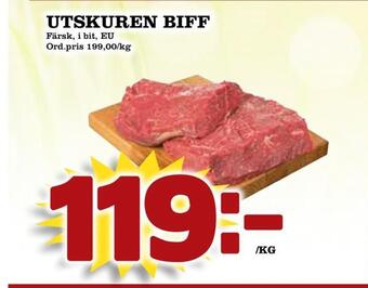 Din Mat Utskuren biff erbjuda