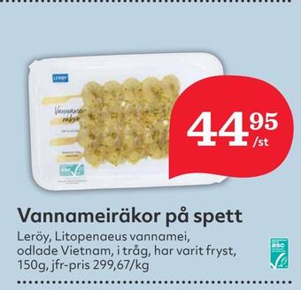 Hemköp Vannameiräkor på spett erbjuda