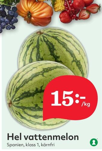 Hemköp Hel vattenmelon erbjuda