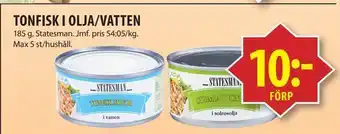 Matvärlden Tensta Tonfisk i olja/vatten erbjuda