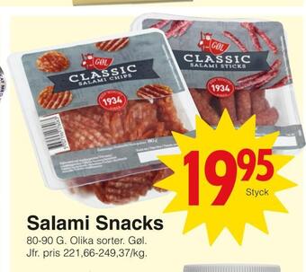 Matöppet Salami snacks erbjuda