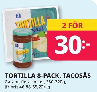 Tempo Tortilla 8-pack, tacosås erbjuda