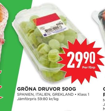 Willys Hemma Gröna druvor 500g erbjuda