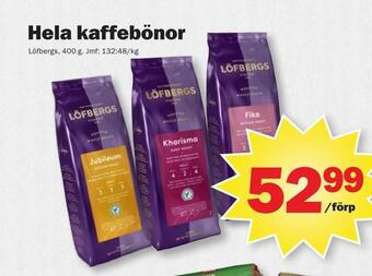 Pekås Hela kaffebönor erbjuda